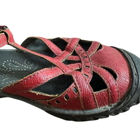 Jambu Sandals Shoes 7.5 M Red Gail Memory Foam Bump Toe Comfort - Picture 2 of 9